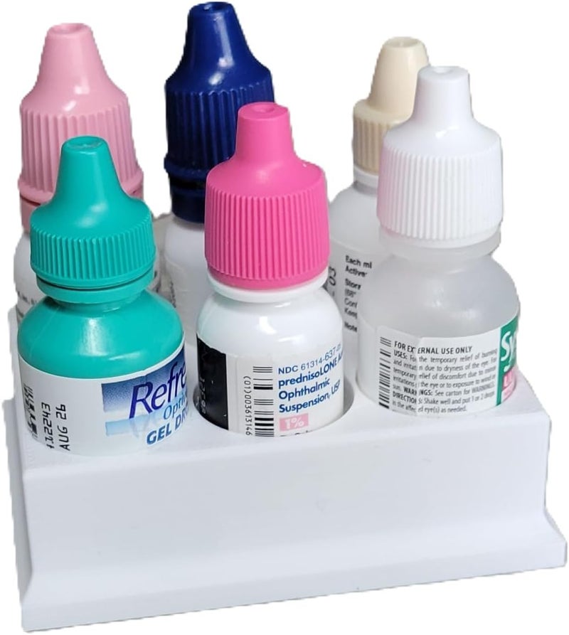 Znet3D Eye Drop Bottles Organizer & Storage – 6-Slot Holder (White) - Image 3